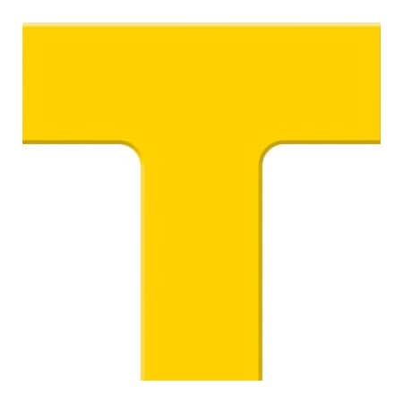 Accuform Accuform Tough-Mark Heavy-Duty Floor Marking Shape, 6inx6in T-Corner, Yellow PTP207YL